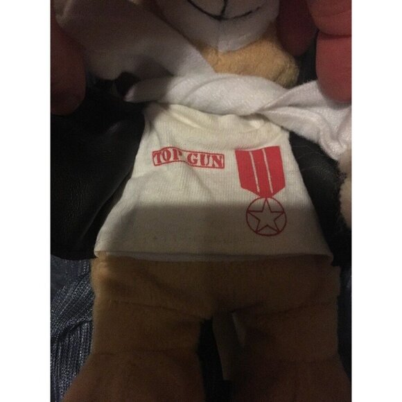 Top Gun Teddy Bear Pilot Plush With Scarf & Aviator Jacket Vtg 8" - Picture 9 of 11
